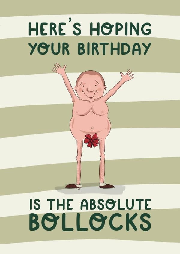 rude birthday card aimed at adult, men