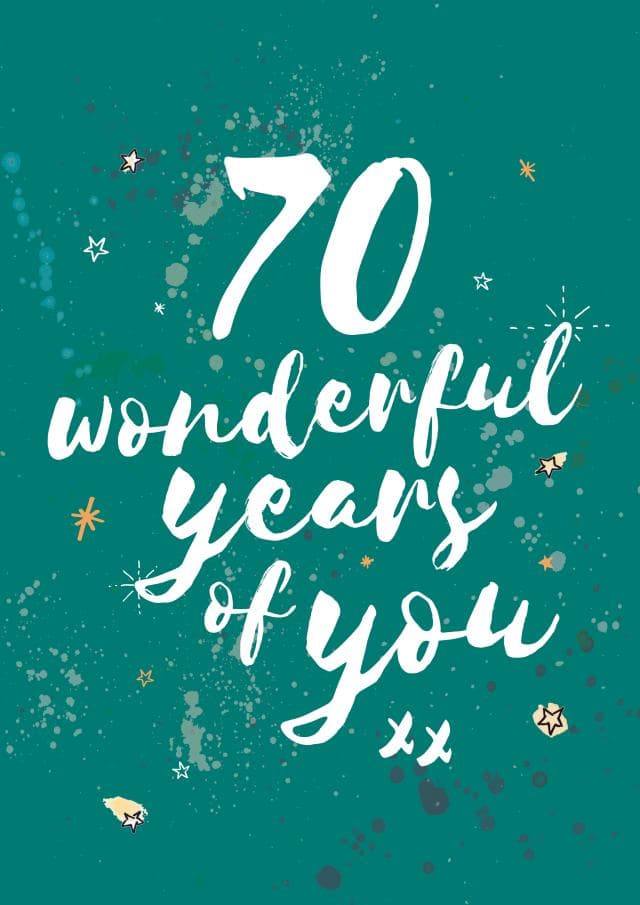 sentimental birthday card aimed at 70 year olds, grandpa, grandparents