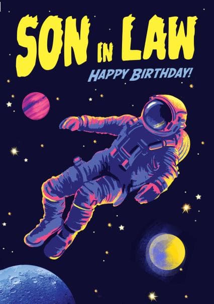 funny birthday card aimed at son, son in law, male, men, adults