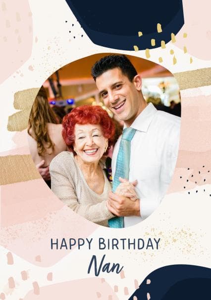 sentimental birthday card aimed at nan, grandma, grandparents, family