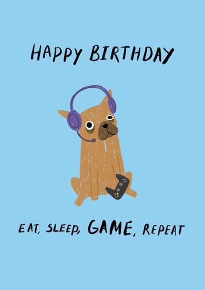 cute, funny birthday card aimed at dog lovers, friends