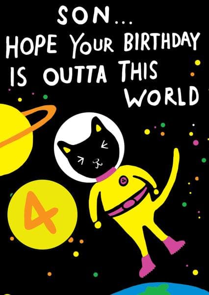 cute birthday card aimed at son, kids