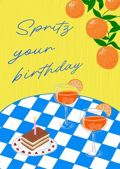 cheesy, cute, funny, punny birthday card aimed at adult, friends