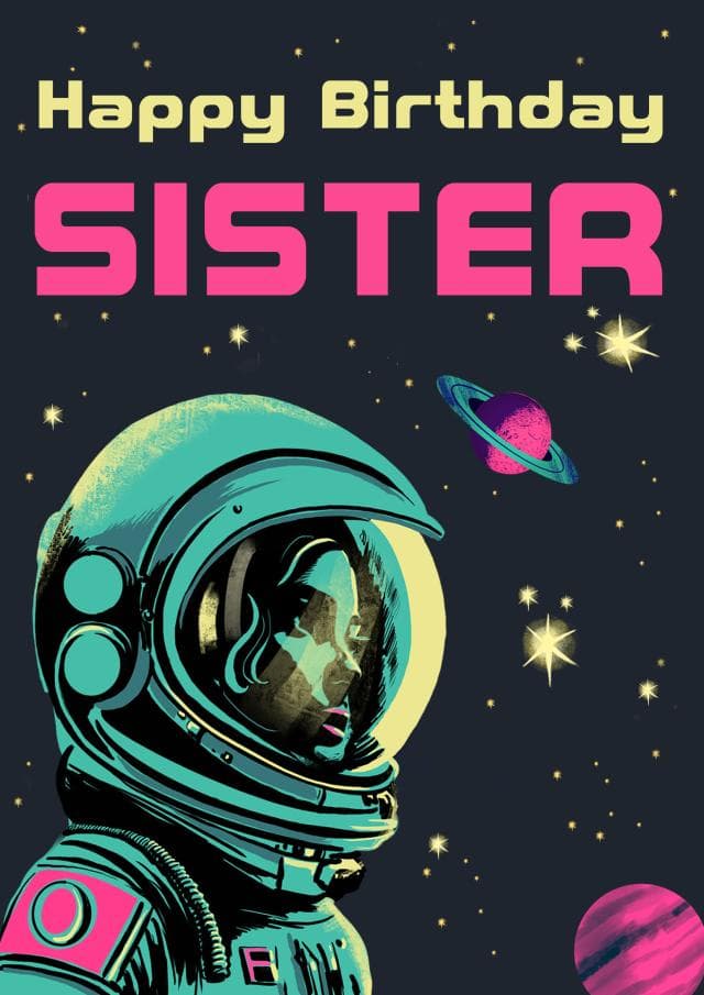 cute birthday card aimed at sister