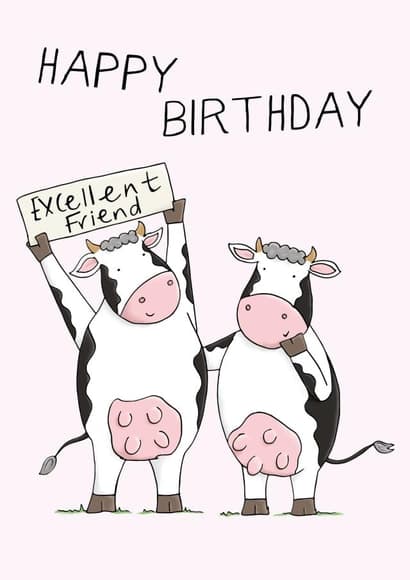 cute birthday card aimed at friends