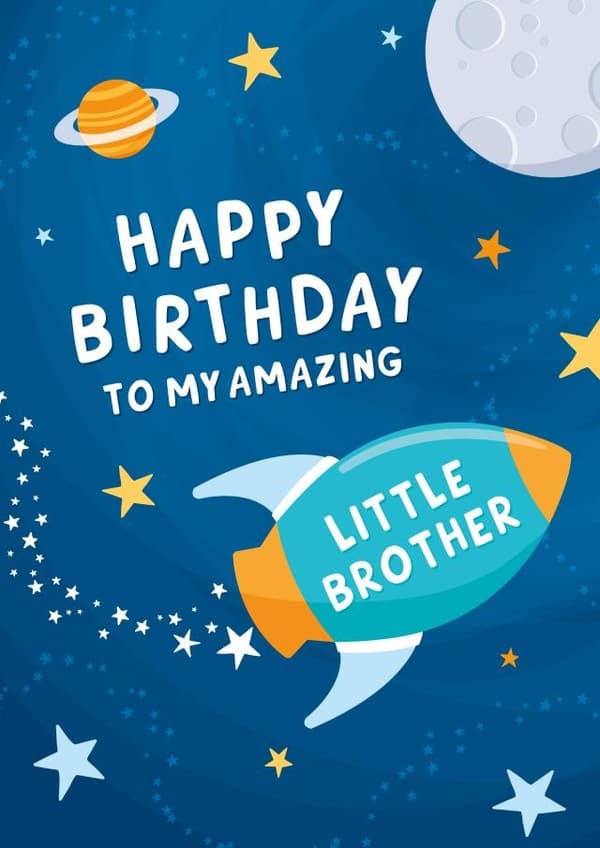 cute birthday card aimed at brother, kids