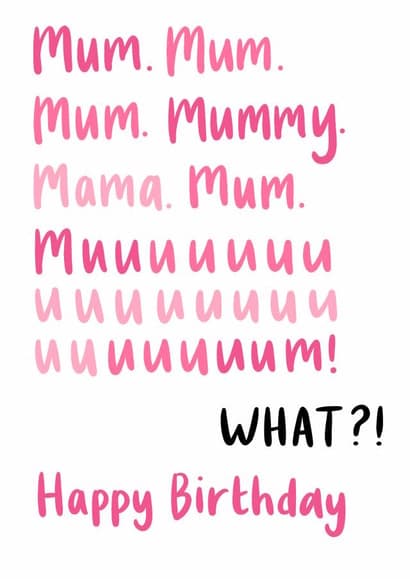 funny birthday card aimed at mom, mum, women