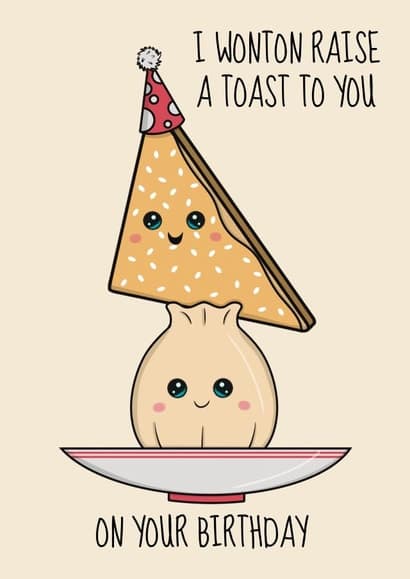 punny, food birthday card aimed at adults, friends