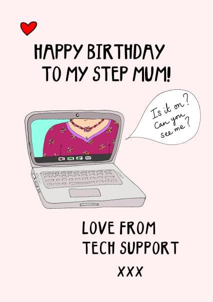 funny birthday card aimed at stepmum