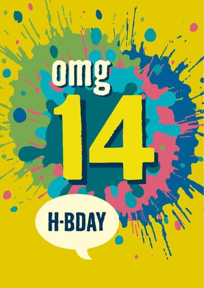 funny, cheesy birthday card aimed at 14 year olds, kids