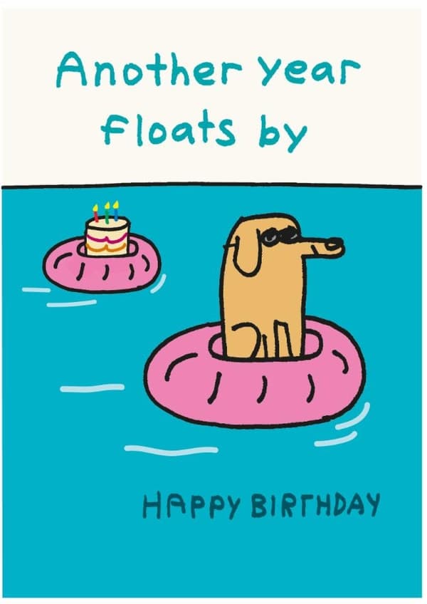 cute, funny birthday card aimed at dog lovers, friends, family