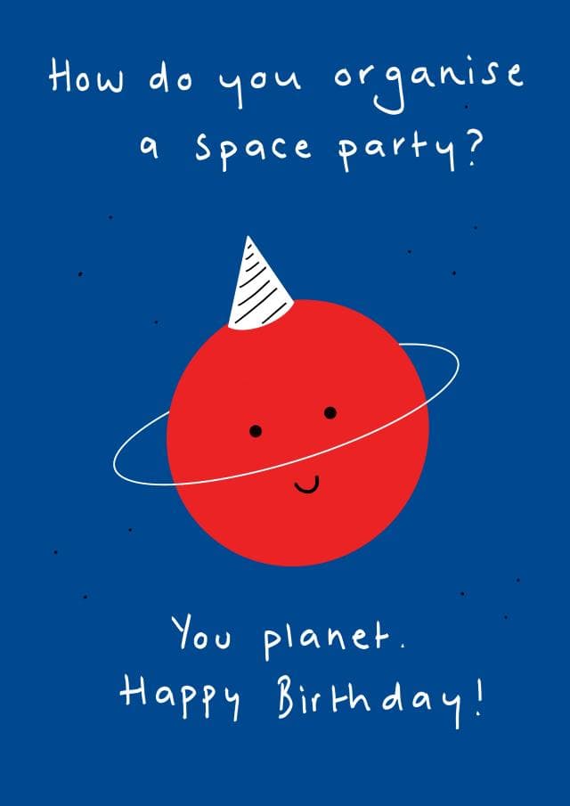 punny, cute birthday card aimed at kids, children, teenagers