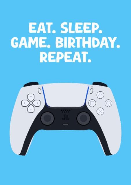 funny birthday card aimed at adult, gamers, men, women