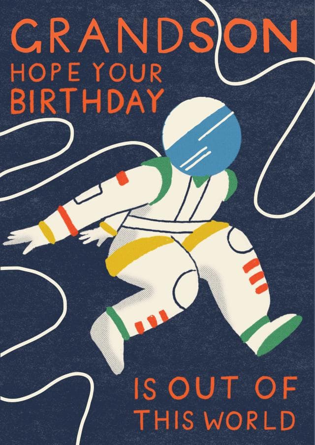 cute birthday card aimed at grandson