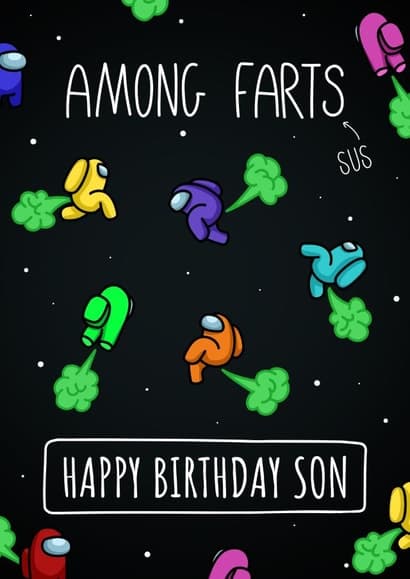 funny, punny birthday card aimed at son, kids