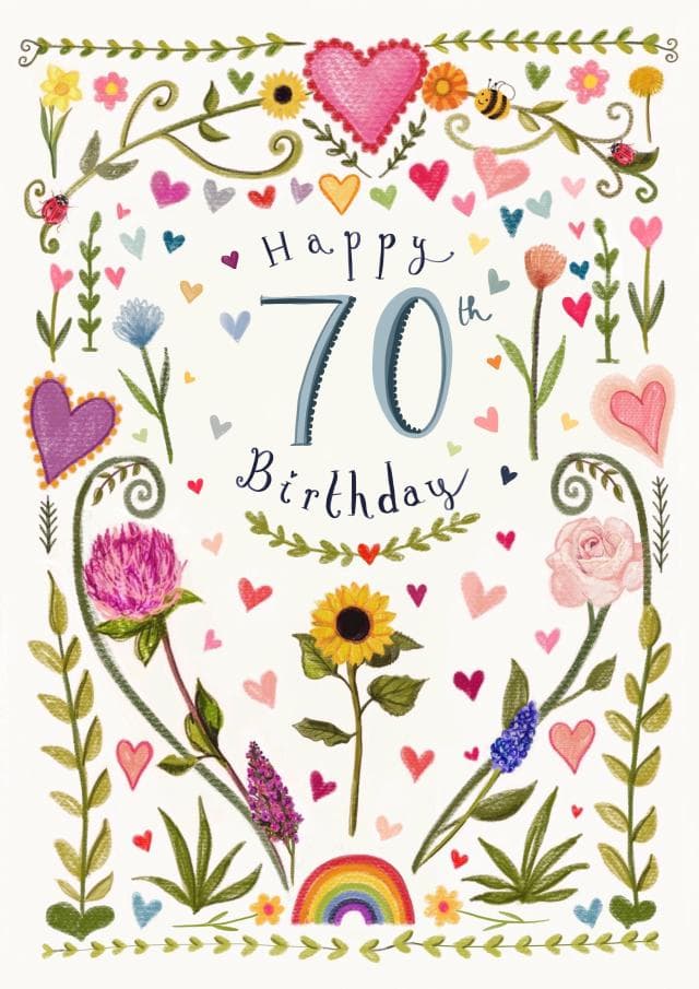 sentimental birthday card aimed at 70 year olds, grandpa, grandma, grandparents