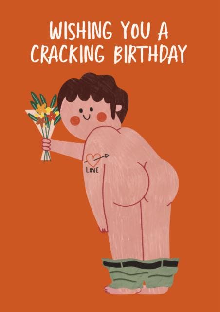 funny, rude birthday card aimed at adult, men