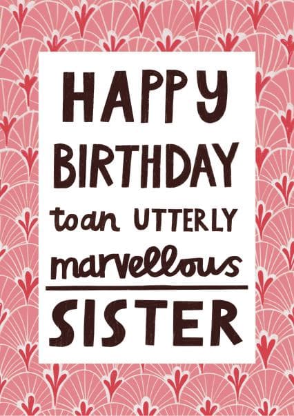 sentimental birthday card aimed at sister