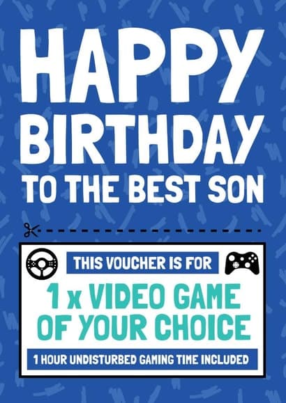 funny birthday card aimed at son, kids