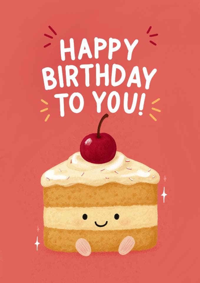 cute, food birthday card aimed at birthday, kids