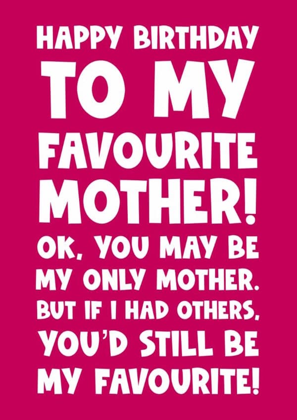 funny birthday card aimed at mom