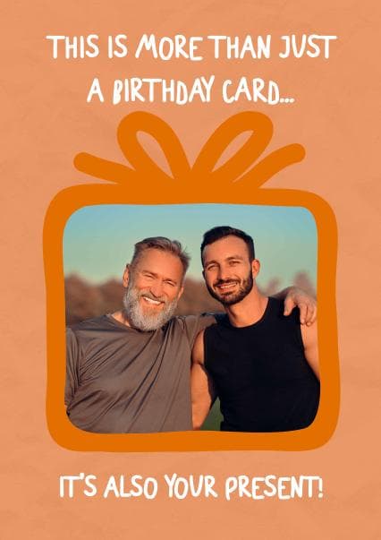 sentimental birthday card aimed at adult, couple, men
