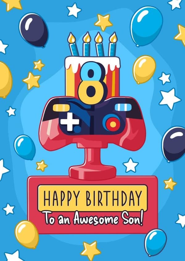 cute birthday card aimed at son, kids