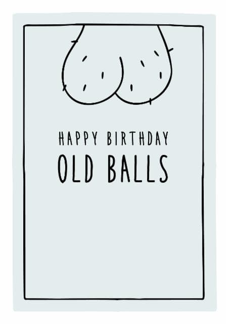 rude birthday card aimed at old people, men