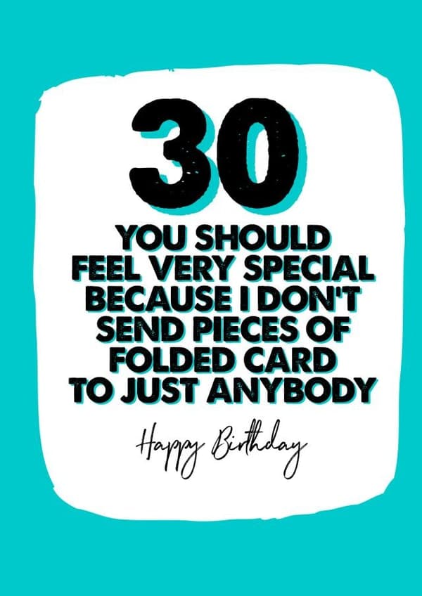 funny birthday card aimed at 30 year olds, adults