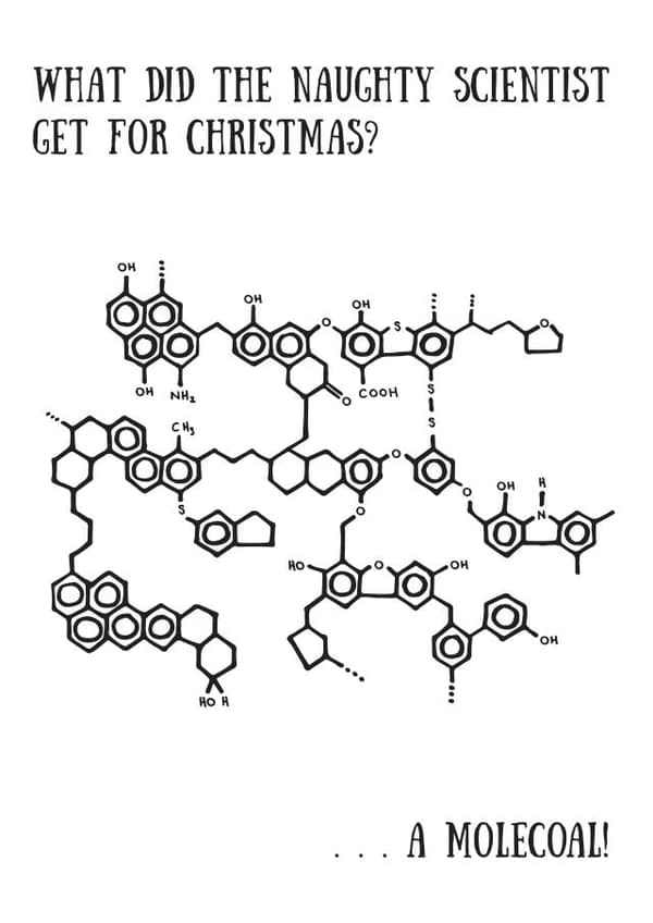 funny, punny birthday card aimed at adults, scientists