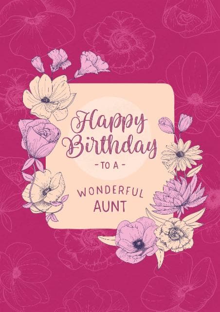 sentimental birthday card aimed at aunt, women