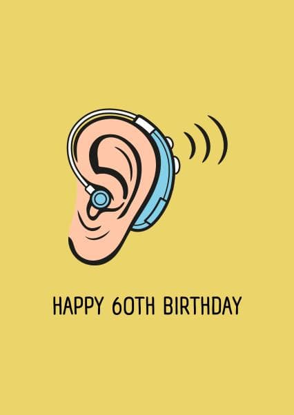 funny birthday card aimed at 60 year olds, adults