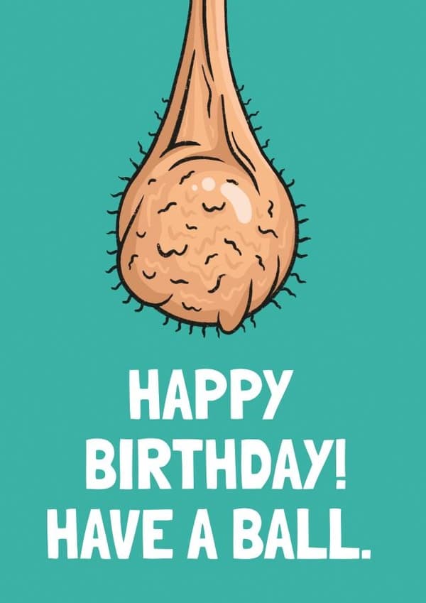 rude birthday card aimed at adult, men
