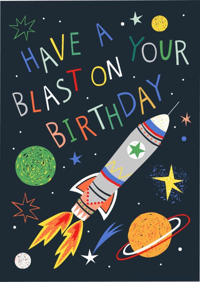funny, kid friendly birthday card aimed at children, 10 year olds, 8 year olds, 6 year olds