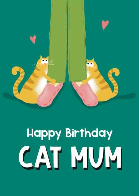 cute birthday card aimed at cat lovers, mum