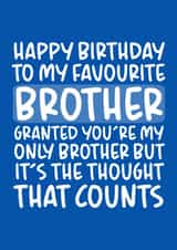 funny birthday card aimed at brother