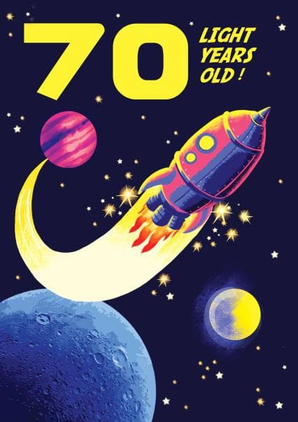 funny birthday card aimed at 70 year olds, adult