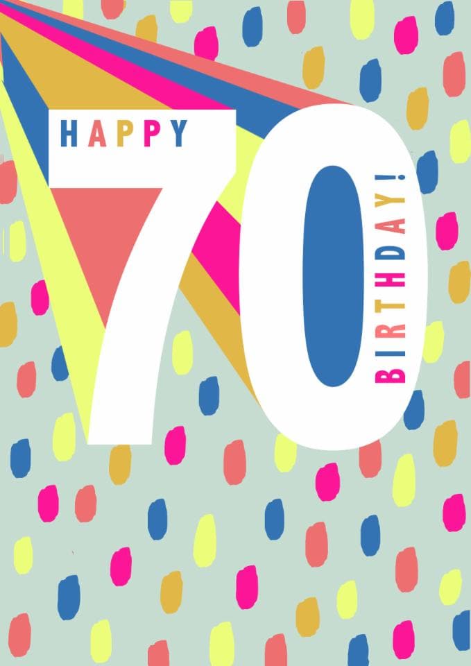 cheesy birthday card aimed at 70 year olds, adults