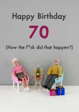 rude birthday card aimed at 70 year olds, adult