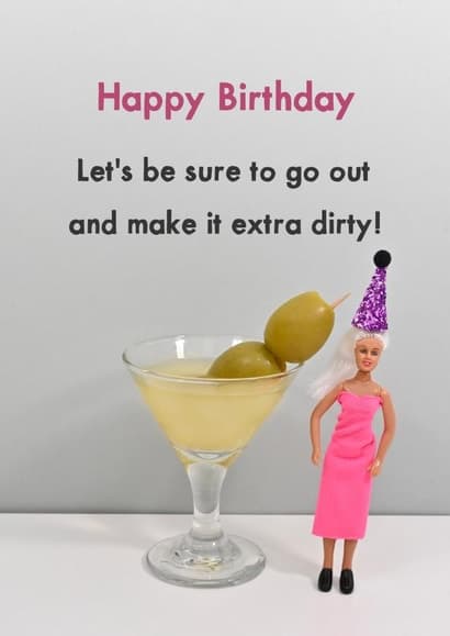 funny, rude birthday card aimed at adult, women, friends