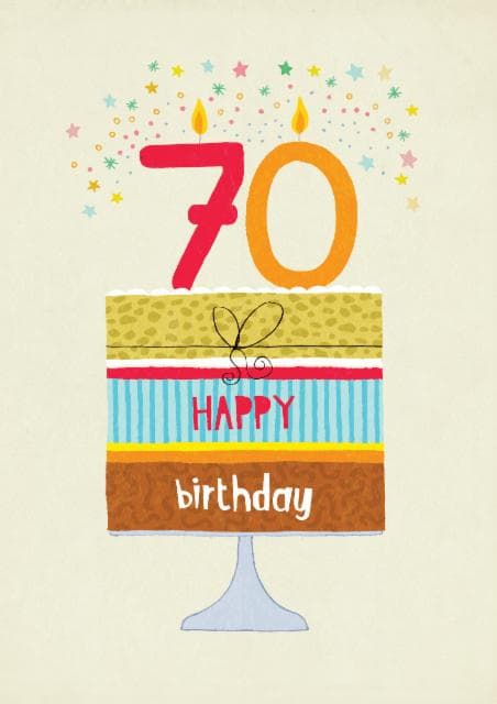 cute birthday card aimed at 70 year olds, adults