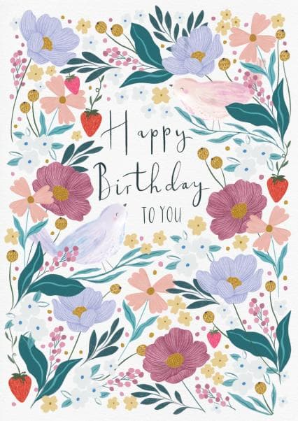 cute, sentimental birthday card aimed at girls, women