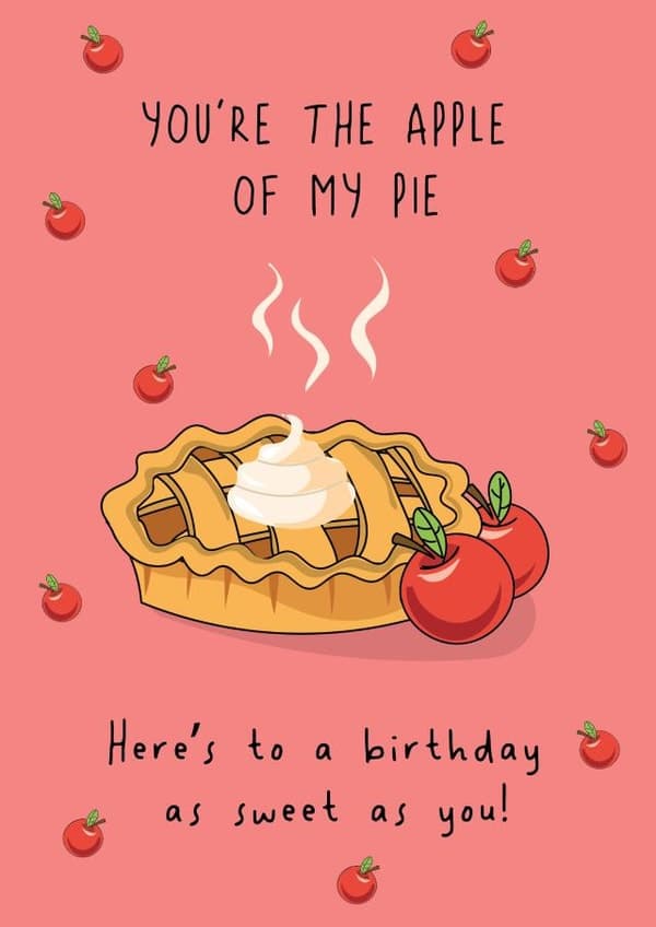 punny, cute birthday card aimed at adult, friends, food lovers