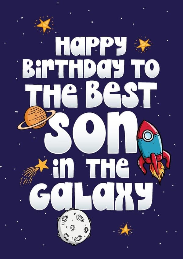 cute birthday card aimed at son, kids