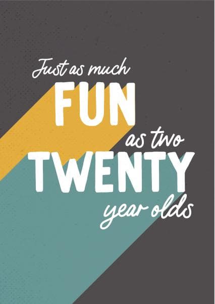 funny birthday card aimed at 20 year olds, adults
