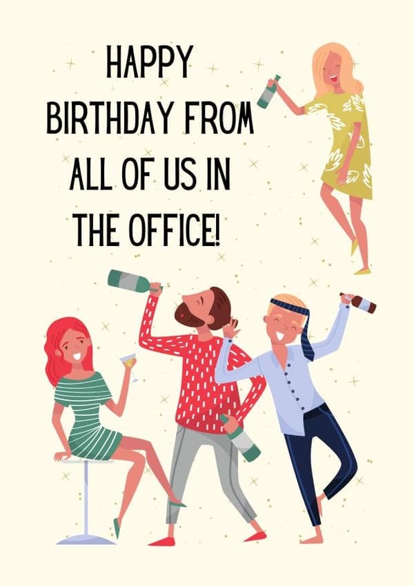 funny birthday card aimed at adults, office
