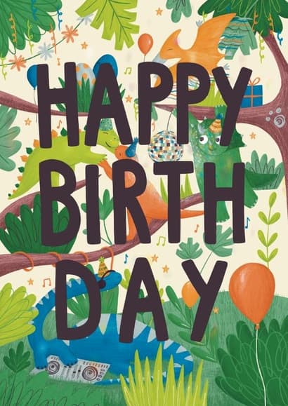 cute, kid friendly birthday card aimed at 3 year olds, 4 year olds, 5 year olds, 6 year olds, 7 year olds, 8 year olds, 9 year olds, children, kids