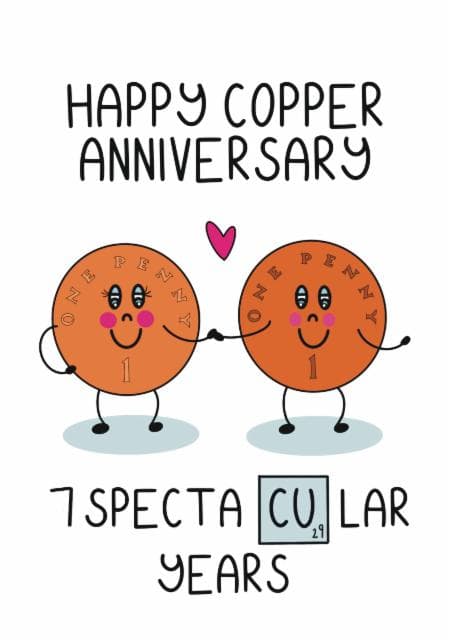 cheesy, punny birthday card aimed at anniversary, couple