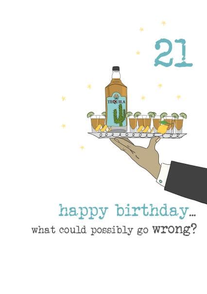 funny birthday card aimed at 21 year olds, adults