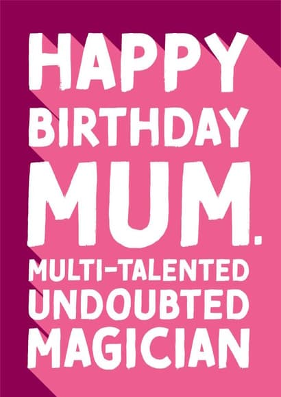 funny birthday card aimed at mum